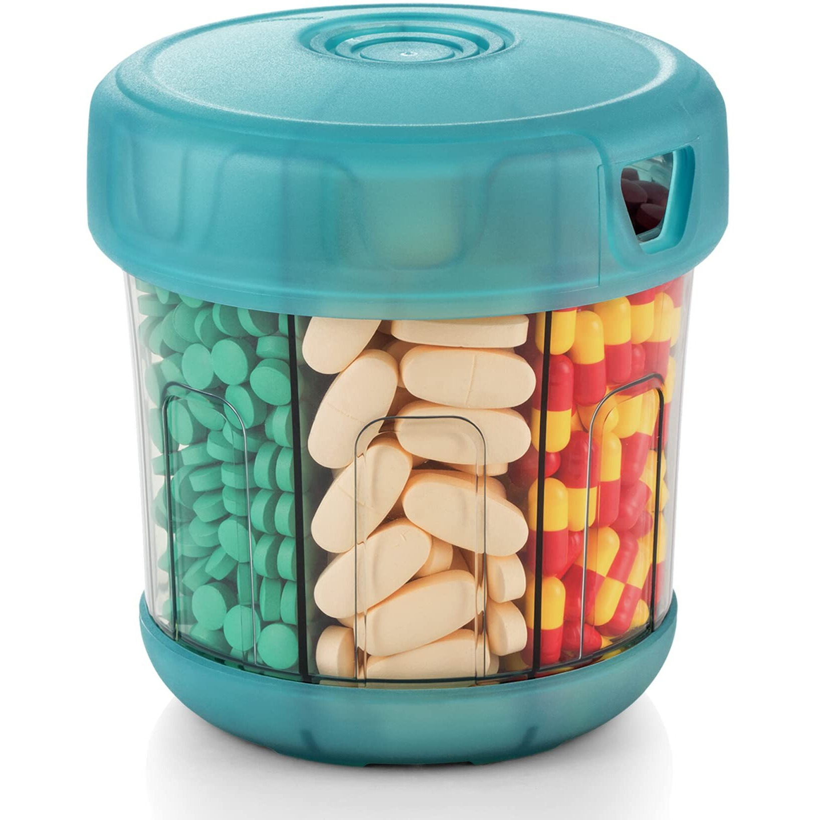 Extra Large Supplement Organizer With Xl 7 Large Compartments, Tpu Soft Lid Easy To Load And To Use Pill Dispenser, 1 Month Jumbo Vitamin Holder Medicine Storage