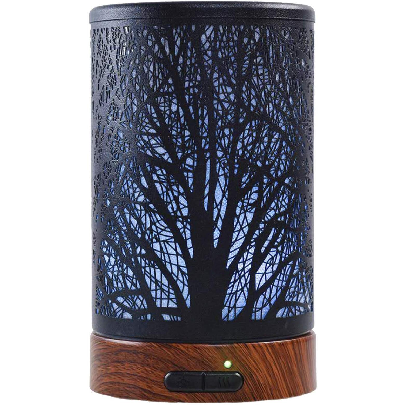 Equsupro Essential Oil Diffuser 150Ml Metal Aromatherapy Oil Diffuser Ultrasonic Cool Mist Diffuser With Waterless Auto Shut-Off Protection,7 Colors Changed Led For Home Office Spa Yoga (Tree)