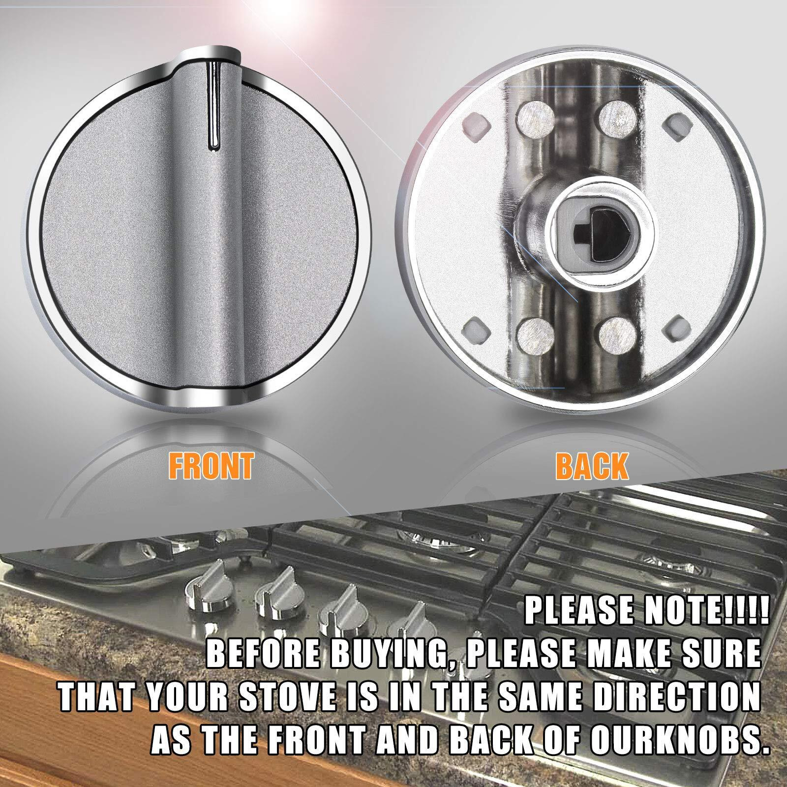 W10594481 Stainless Steel Cooker Stove Control Knob 5Pcs For Whirlpool Gas Cooktop Range/Oven Wcg97Us0Ds00 Wcg97Us6Ds00,Replaces Wpw10594481 3281332 B01Kr8F5Eu Ap6023301