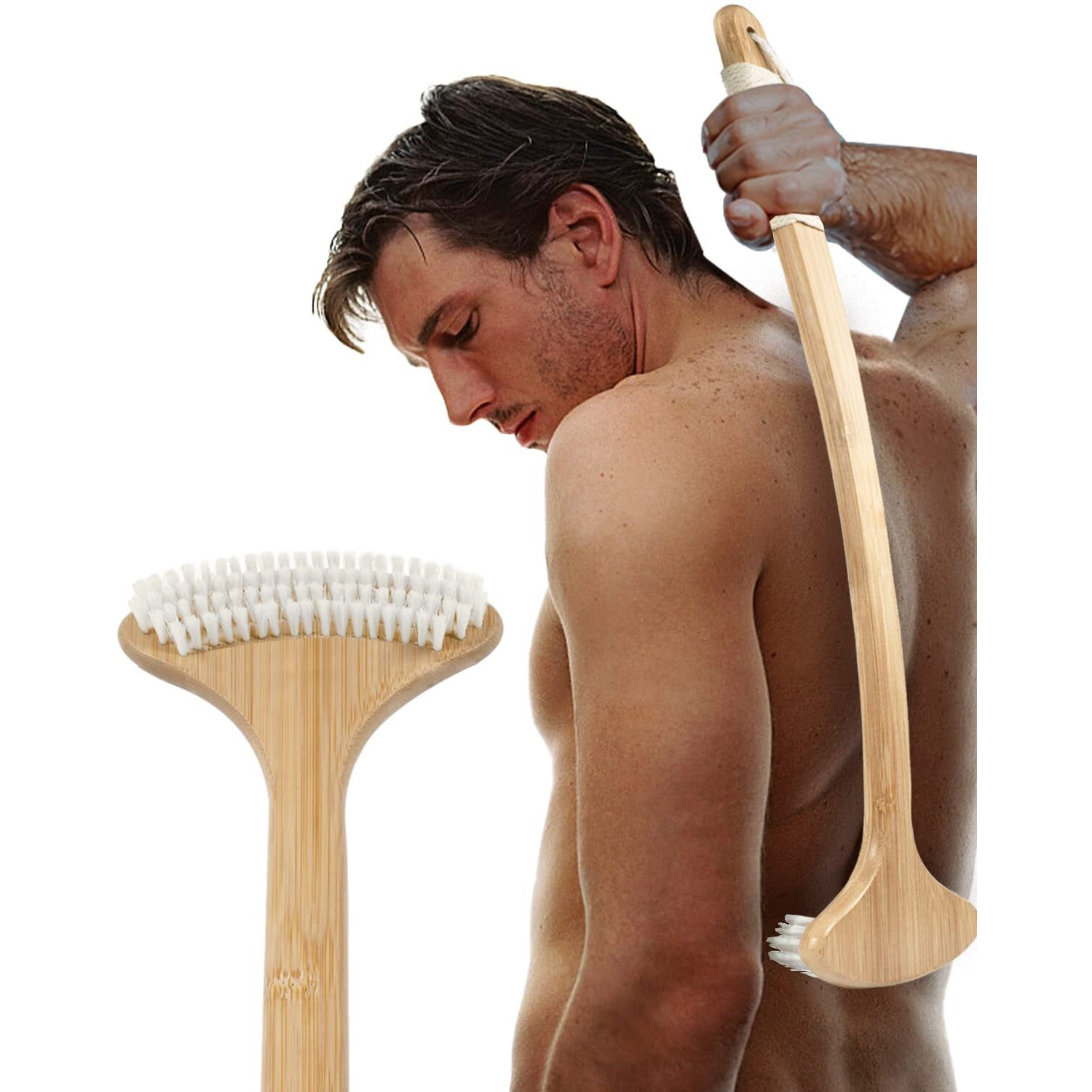 Renook Oversized Back Scratcher, Wooden Body Scratcher With 22"" Long Curved Handle And Large Scratching Surface, Efficient Skin Stimulator For Itch Relief, Gift For Men And Women