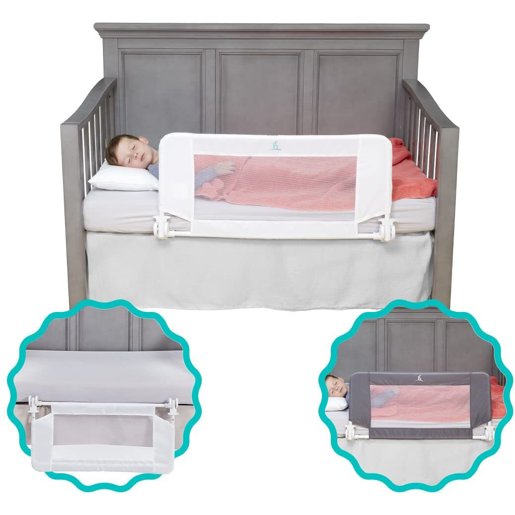 Hiccapop Convertible Crib Bed Rail For Toddlers  Crib Rail Guard, Toddler Bed Rail For Crib  Baby Bed Rail Guard With Reinforced Anchor Safety