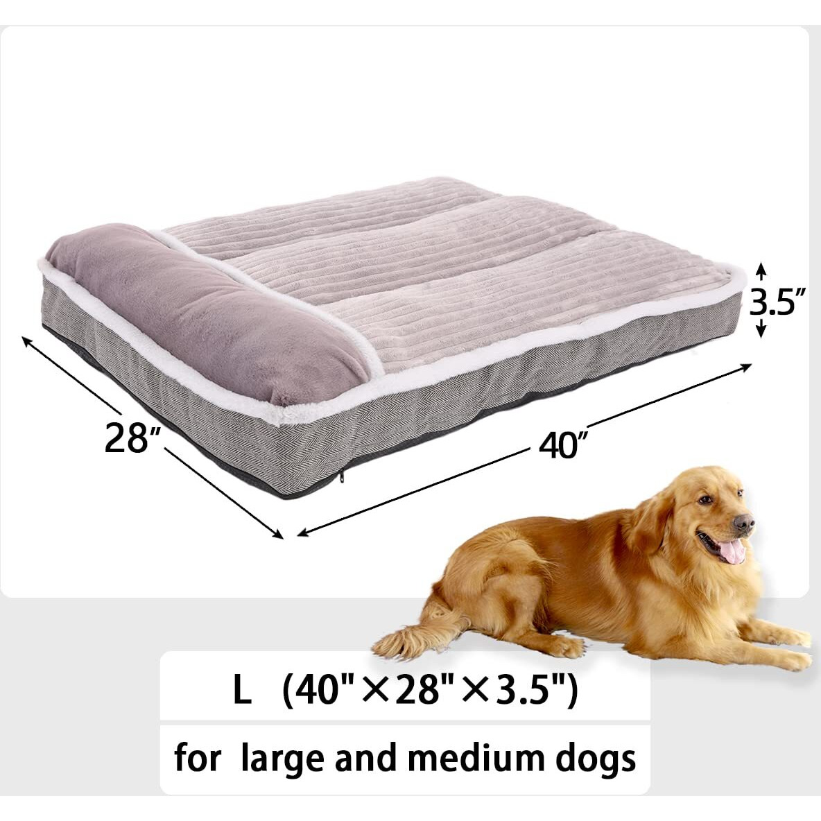 Windracing Large Dog Bed With Pillow For Crate Kennel, Sofa Dog Bed, Super Soft Pet Bed For Medium, Jumbo, Furniture