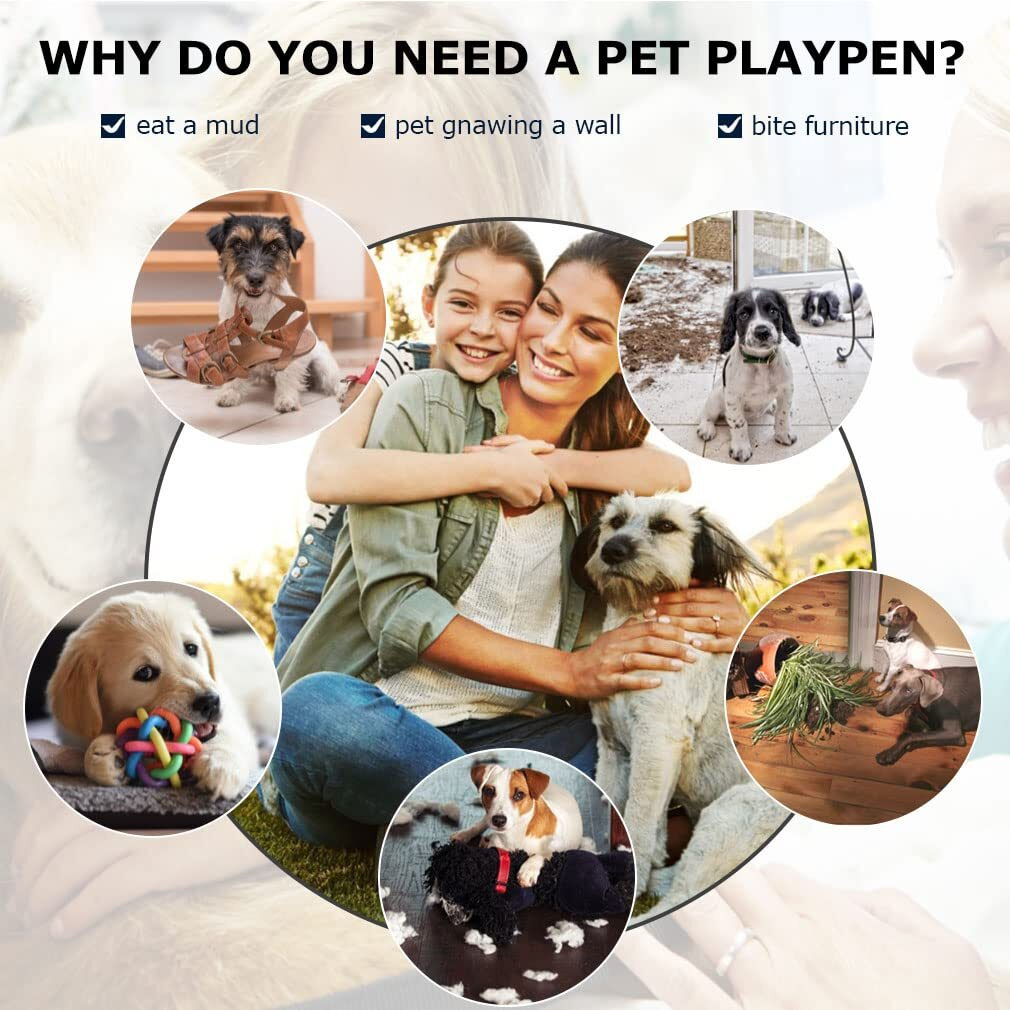 Bestpet 48 Inch 42 Inch Large Dog Crate Dog Cage Dog Kennel Metal Wire Double-Door Folding Pet Animal Pet Cage With Plastic Tray And Handle (36"")
