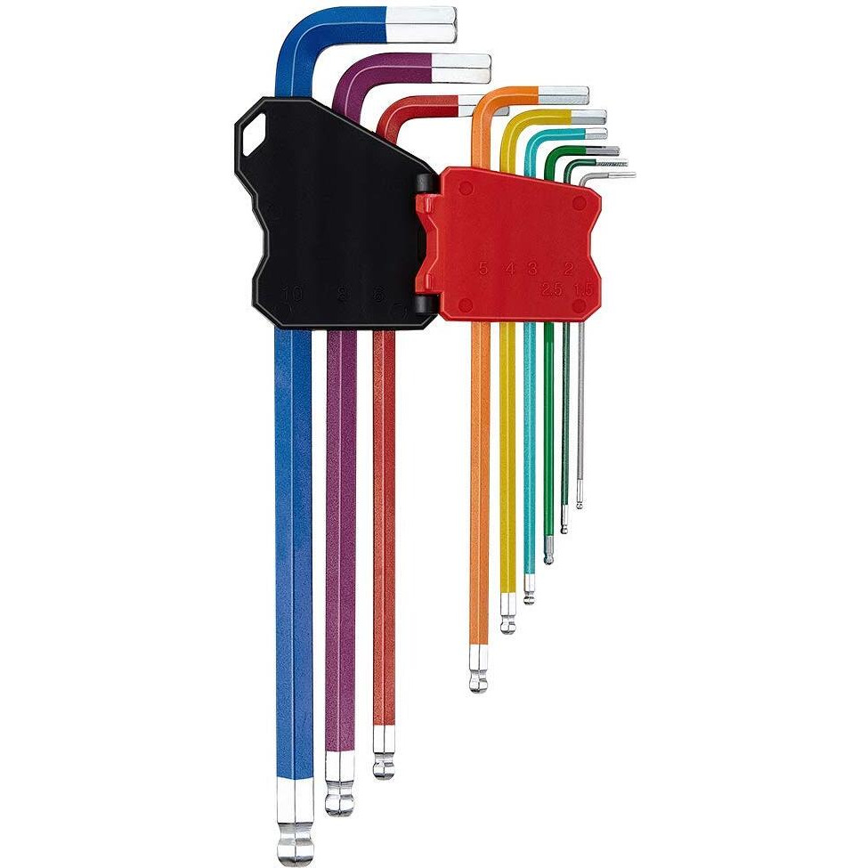 Lichamp 18-Piece Long Allen Wrenches Sets, Metric And Standard Allen Key Set Hex Key With Ball End, Sae 1/16 To 3/8 Inch, Metric 1.5 To 10 Mm