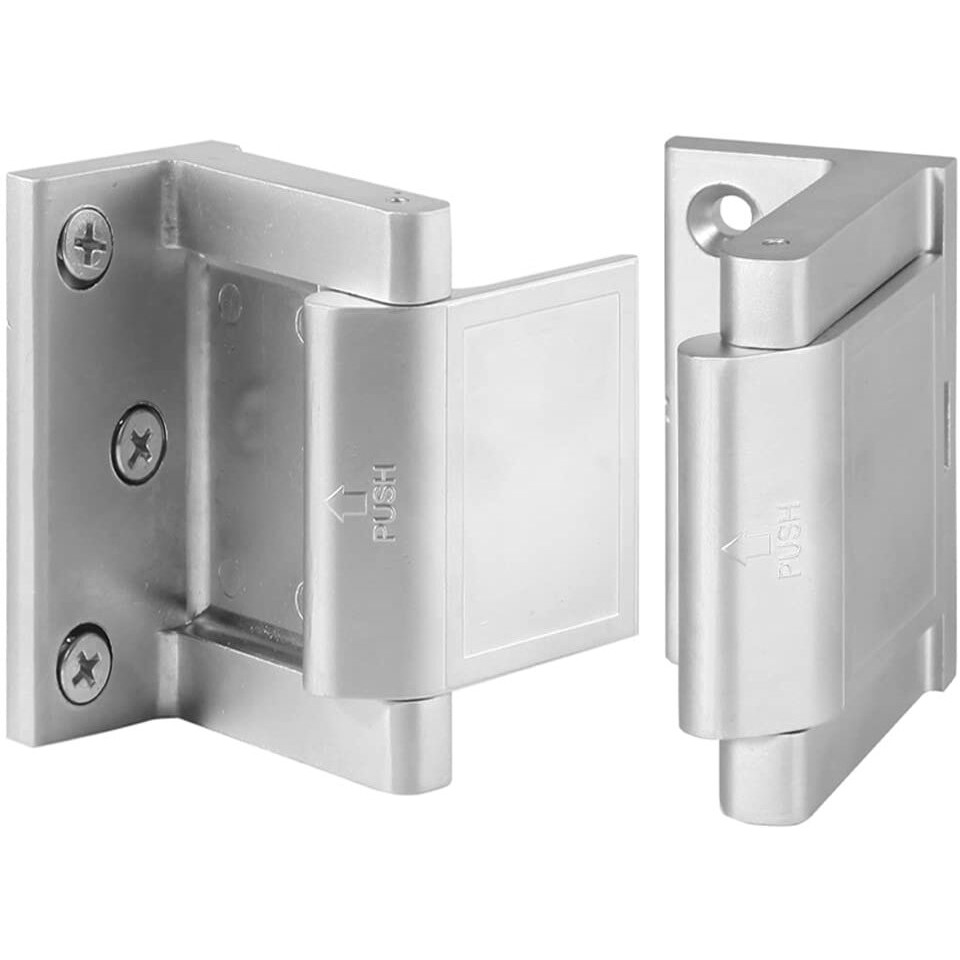 Home Security Door Lock, 2 Pack Child Proof Door Reinforcement Lock With Upgraded 3''stainless Steel Screws For Inward Swinging Door, Privacy Door Latch Defend Home And Hotels