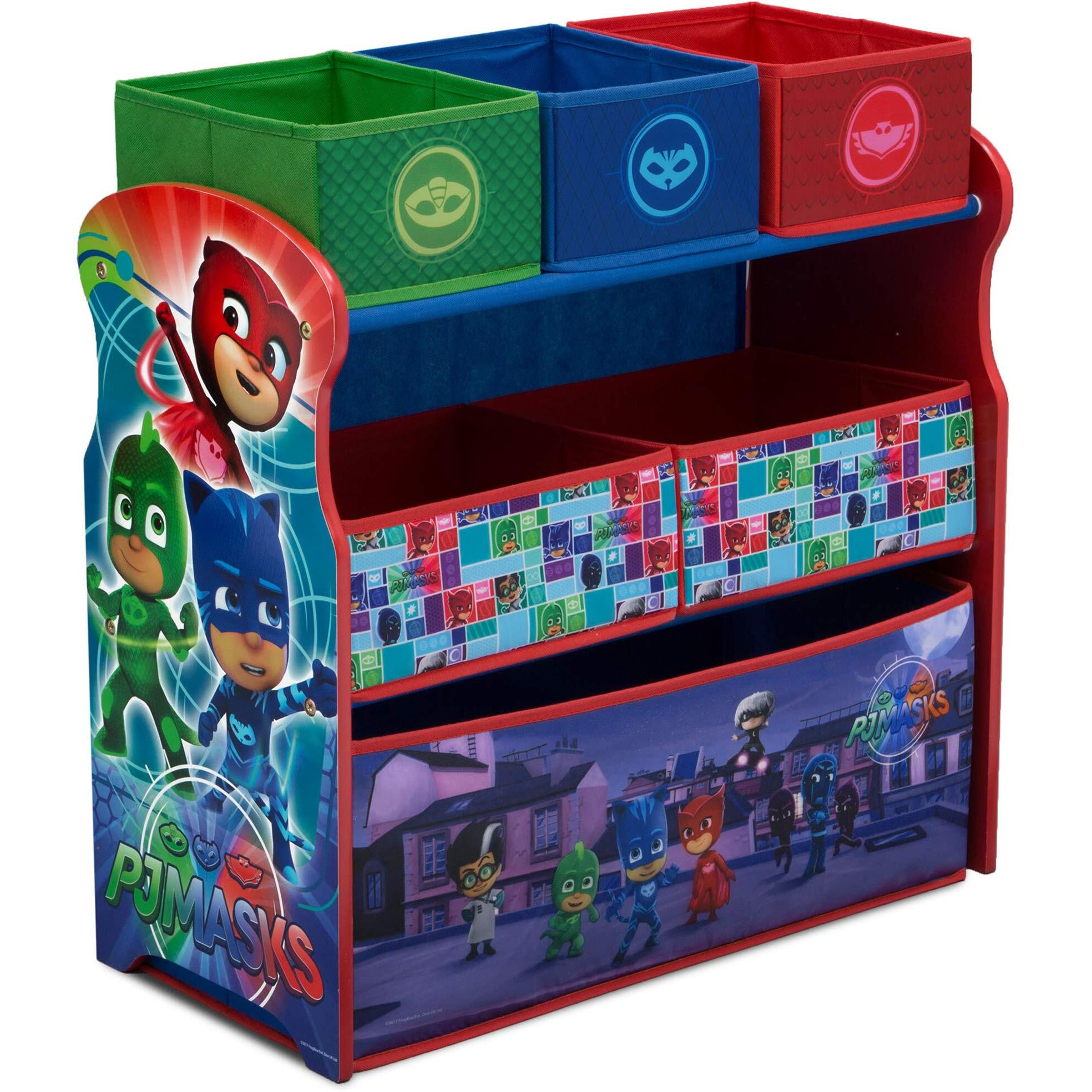 Delta Children 6 Bin Design And Store Toy Organizer - Greenguard Gold Certified,Pj Masks