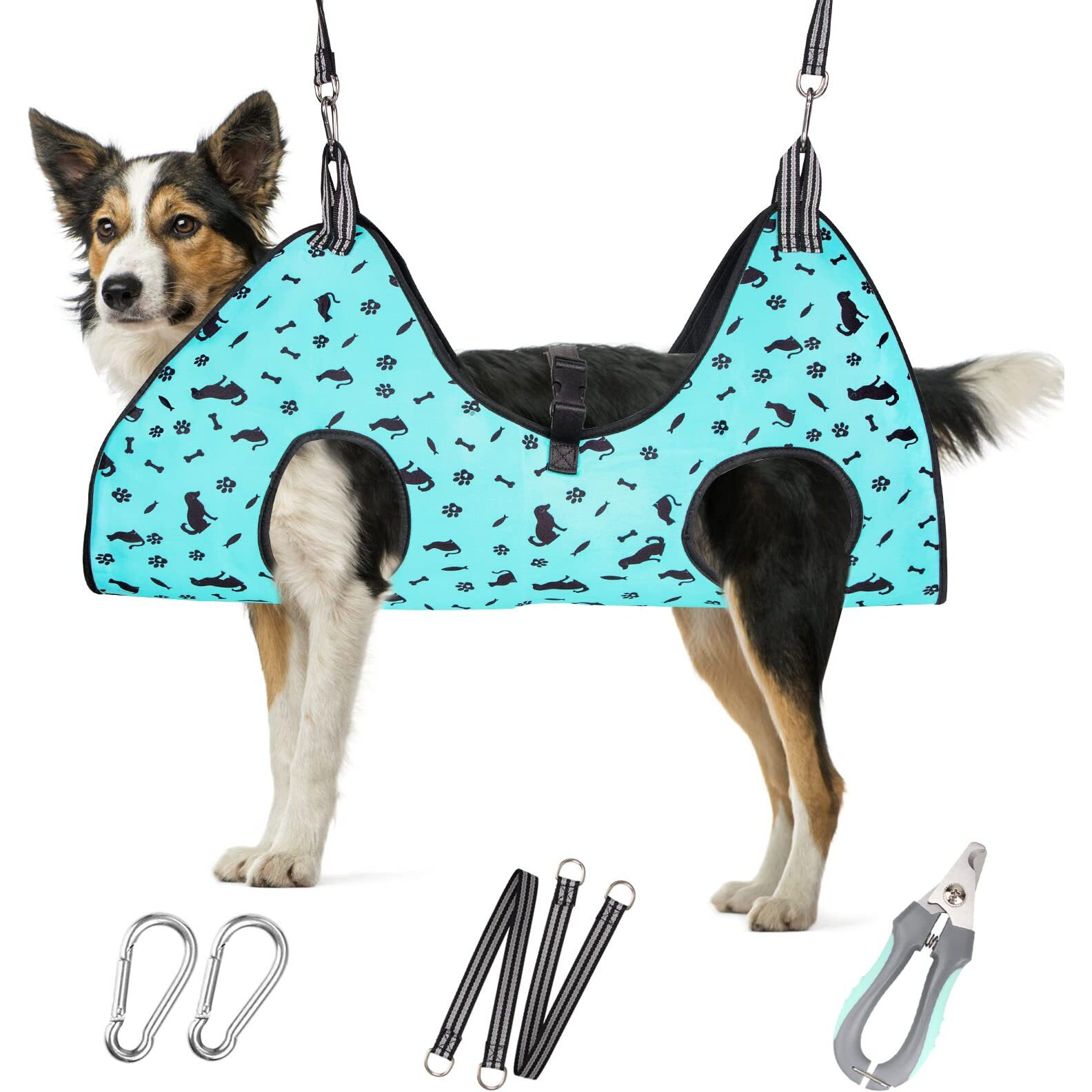 Ateson Dog Grooming Hammock - Pet Harness For Grooming Nail Trimming (L 50Lb), Dog Sling For Nail Clipping, Dog Hanging Holder For Cutting Nail With Nail Clippers