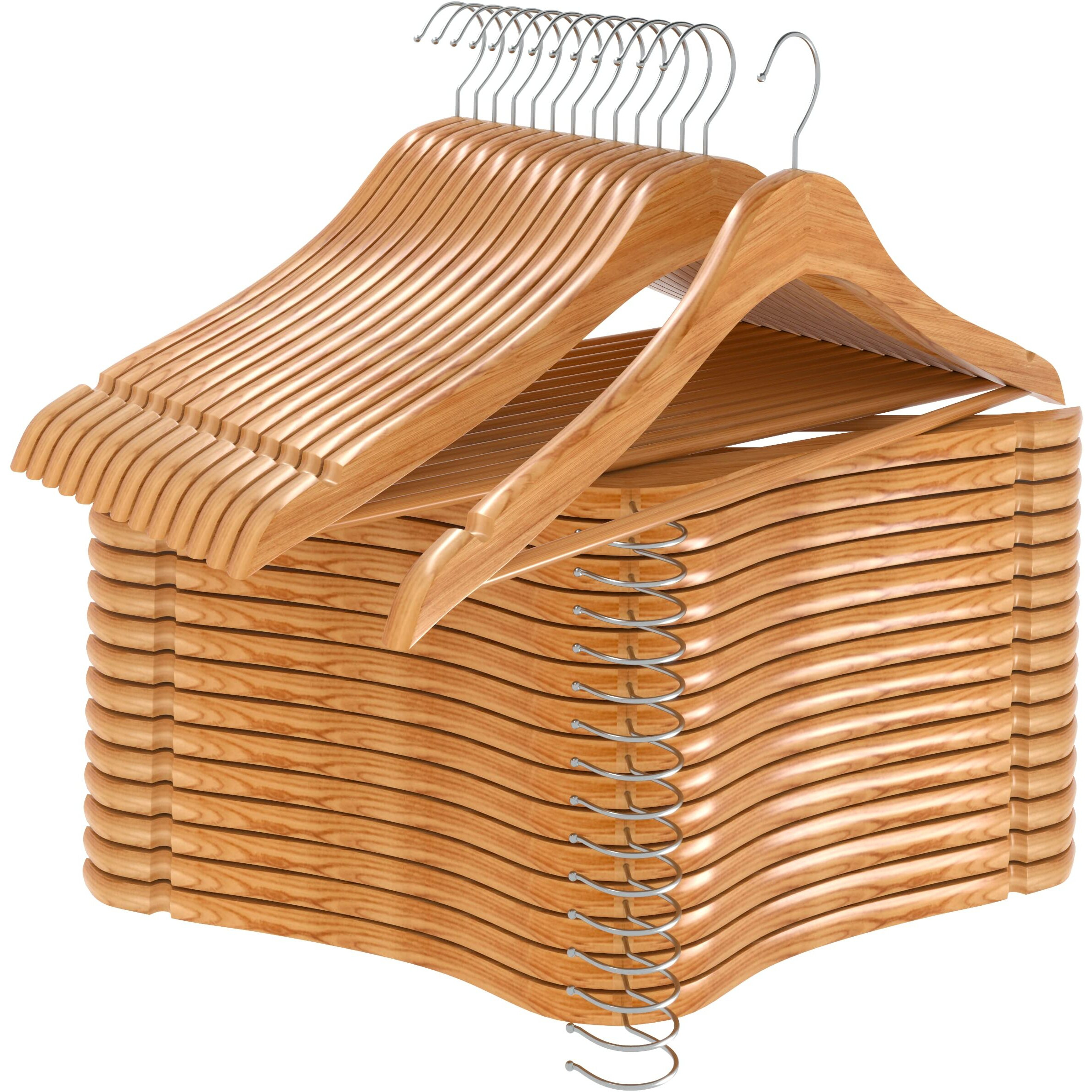 Utopia Home Premium Wooden Hangers 30 Pack - Durable & Slim Coat Hanger - Suit Hangers With 360-Degree Rotatable Hook - Wood Hangers With Shoulder Grooves (Natural Color)