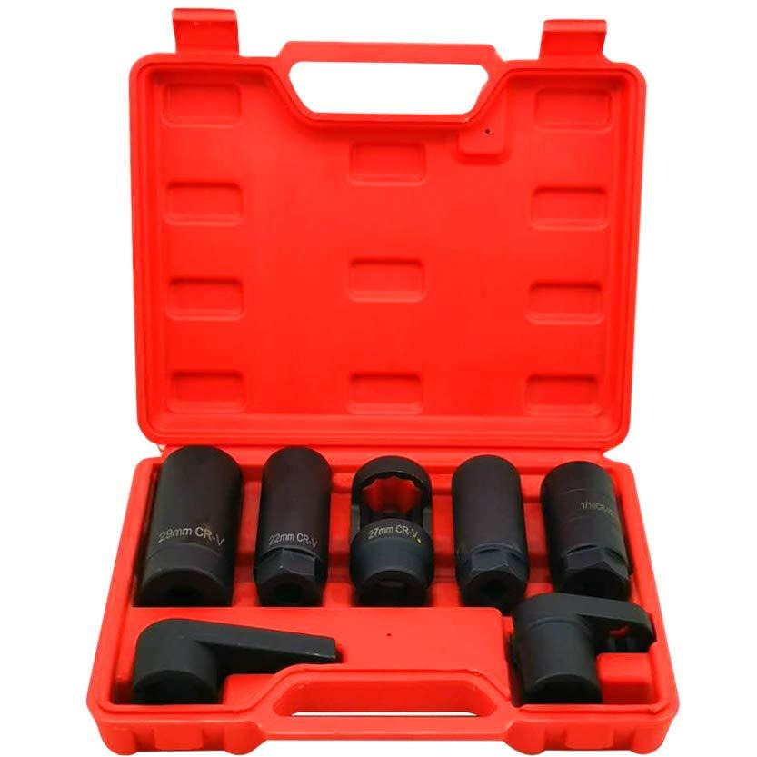 7Pcs Oxygen Sensor Socket 22Mm (7/8 In), 27Mm, 29Mm Fits All Vehicle O2 Removal And Installation Universal Puller And Removal Tool