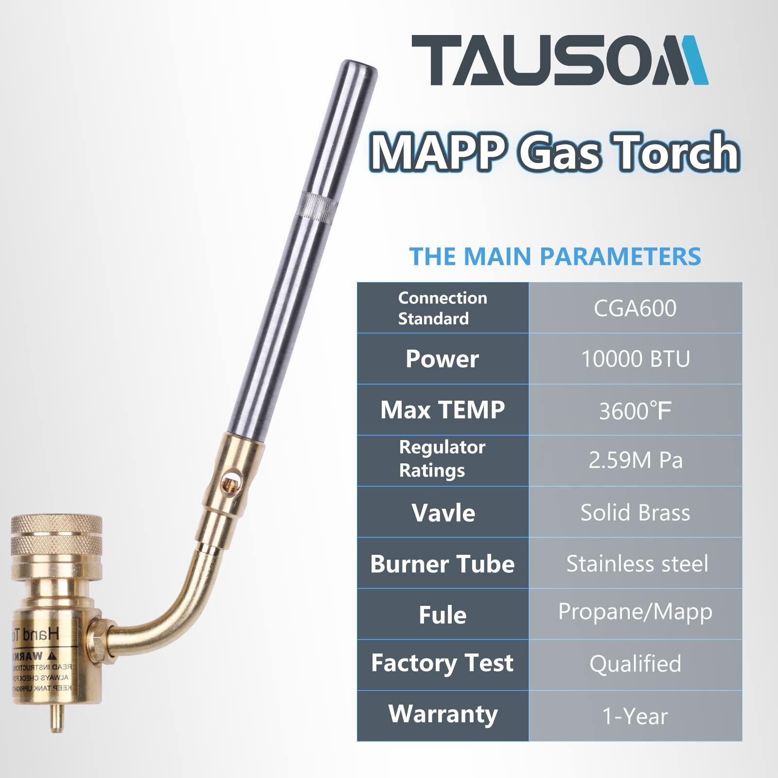 Tausom Mapp Gas Torch, Propane Torch Head 360