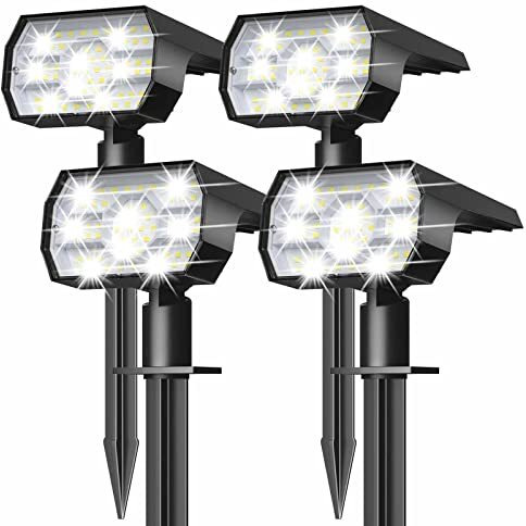 Nymphy Solar Lights Outdoor Waterproof Ip68, 56 Led 3 Lighting Modes Solar Powered Garden Yard Spot Solar Lights For Christmas Outside Landscape- 4 Pack (Cool White)