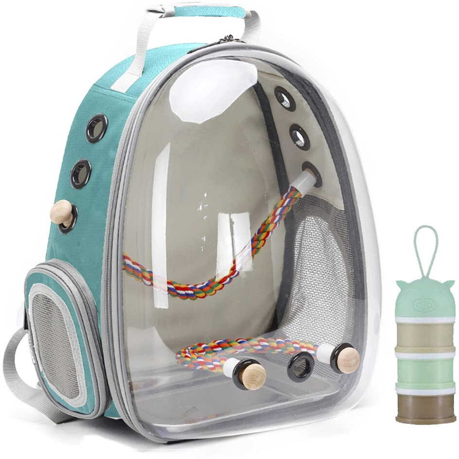 Bird Carrier Cage, Bird Travel Backpack With Stainless Steel Tray And Standing Perch
