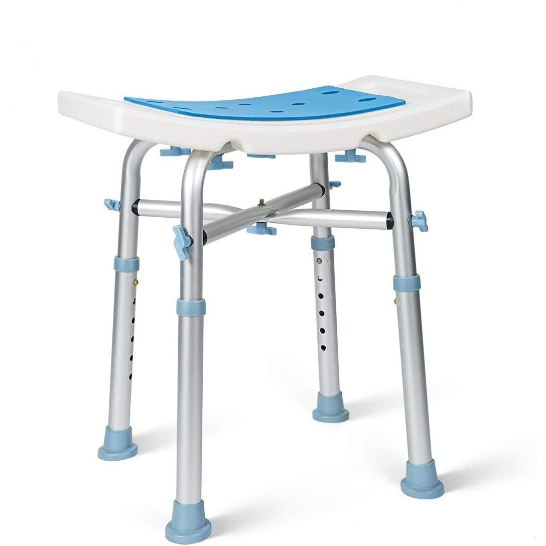 Oasisspace Heavy Duty Shower Chair 500Lb, Padded Bath Seat With Height Adjustable Tube - Medical Tool Free Anti-Slip Shower Bench Bathtub Stool Seat For Elderly, Senior, Handicap & Disabled