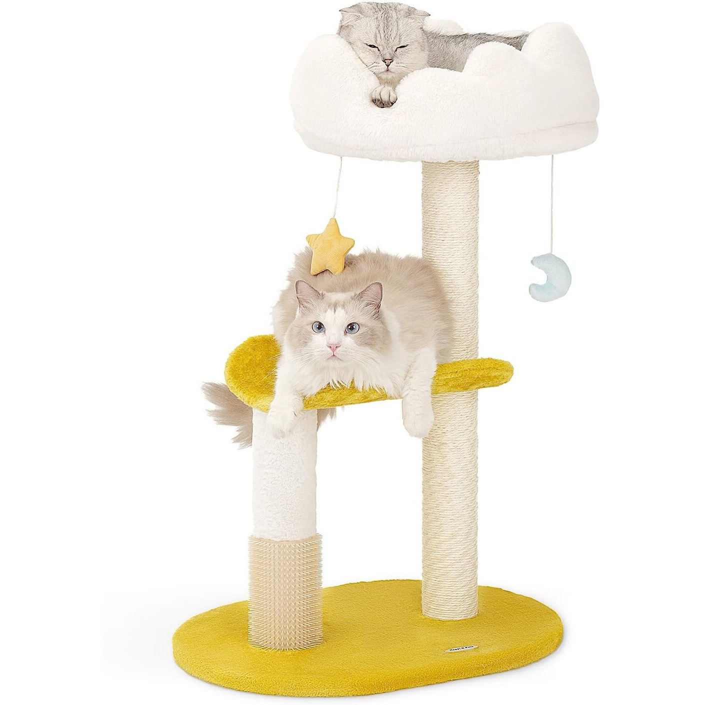 Happi N Pets Cloud Cat Tree, 31.5In Cat Tower For Indoor Cats, Multi-Level Cat Tree Tower With Scratching Posts & Viewing Perch, Removable & Washable Cushions, Cat Activity Tree With Dangling Toy