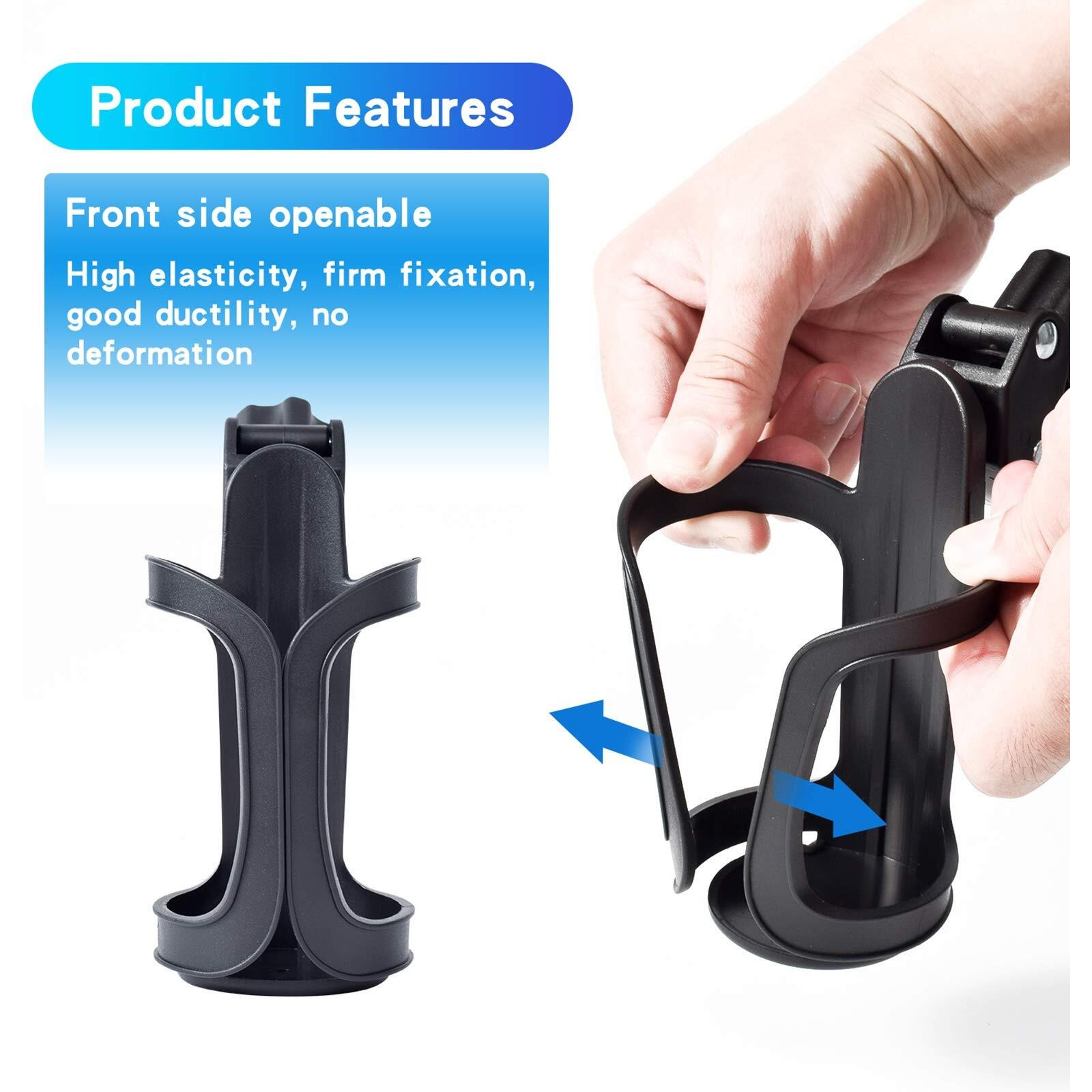 Eucredy Universal Stroller Cup Holder, Upgrade Bike Cup Holder, Adjustable Large Caliber Bike Water Bottle Holder, Drink Holder For Bicycle, Wheelchair, Walker, Trolley, Motorcycle