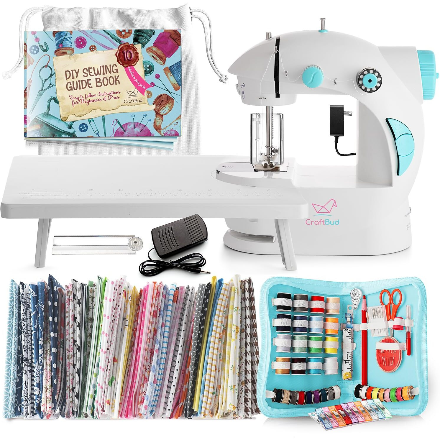 Mini Sewing Machine For Beginners Adult, 122-Piece Portable Sewing Machine, Dual Speed Small Sewing Machine, Adults And Kids Sewing Machine, Travel Beginner Sewing Machines With Sewing Kit And Book