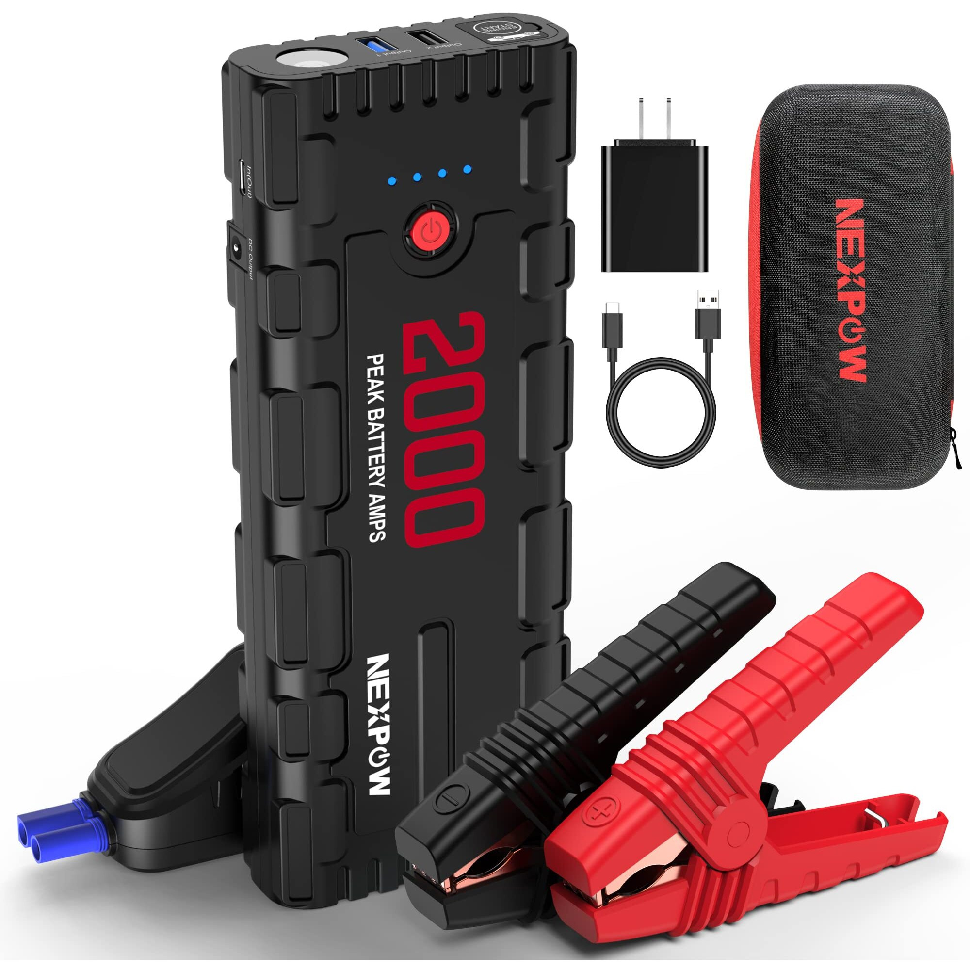 Nexpow Car Jump Starter, 2000A Peak 12V Portable Car Battery Starter, Auto Battery Booster, Lithium Jump Box With Led Light/Usb Quick Charge 3.0