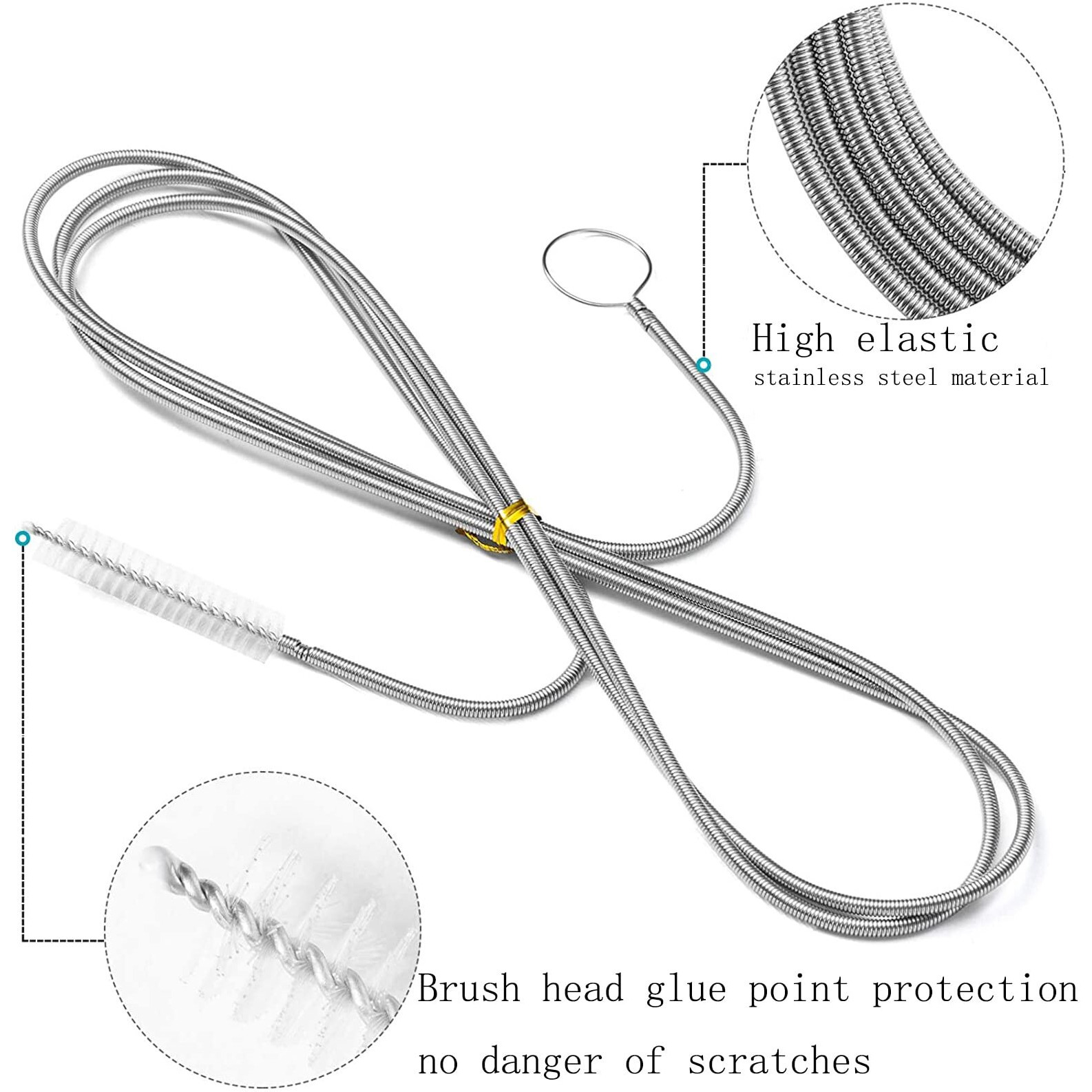 Long Wire Brush Sunroof Drain Cleaning Tool For Car And Fridge 60-Inch X 2/5 Inch