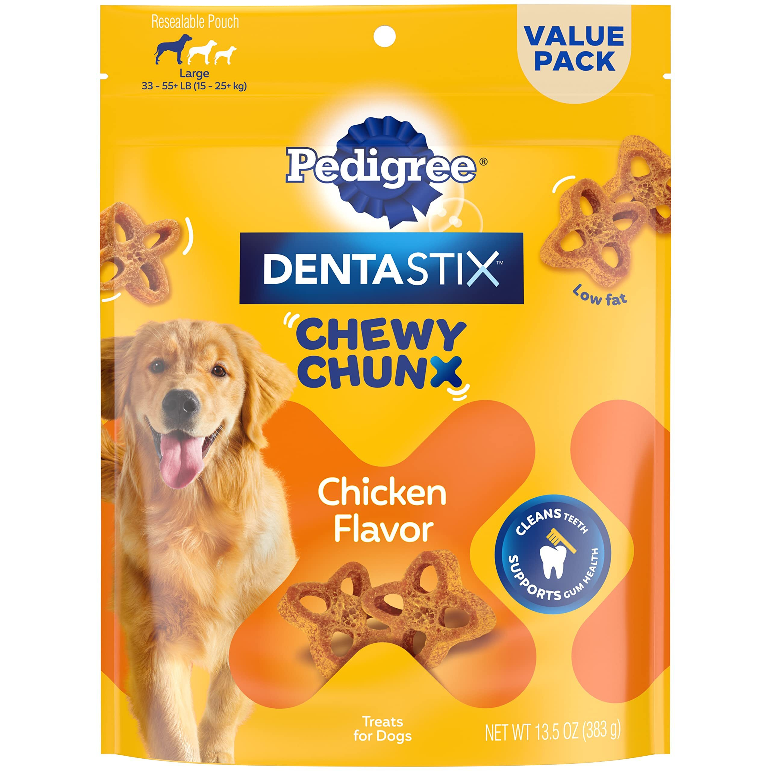Pedigree Dentastix Chewy Chunx Dental Treats, Large Dog - 13.5 Oz