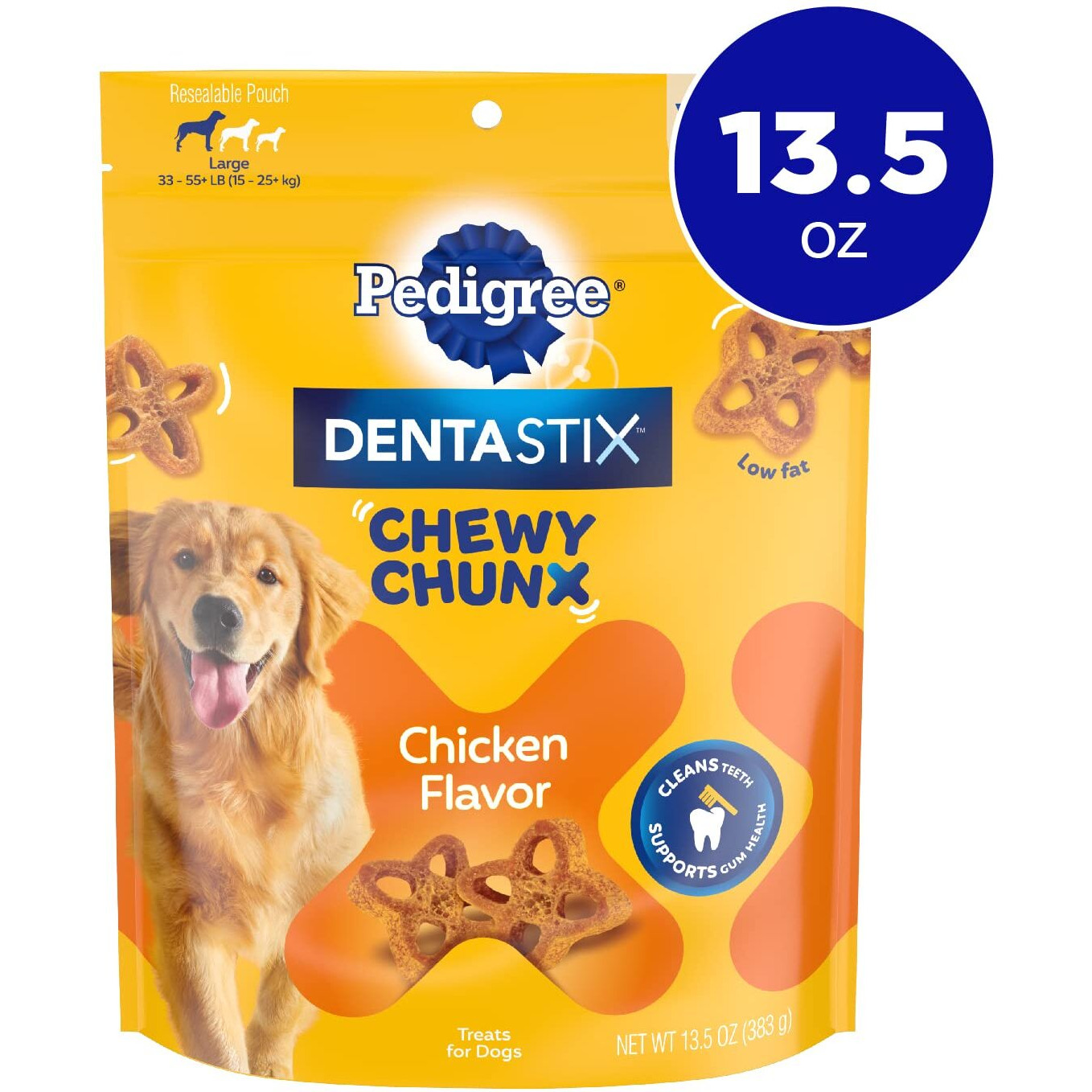Pedigree Dentastix Chewy Chunx Dental Treats, Large Dog - 13.5 Oz