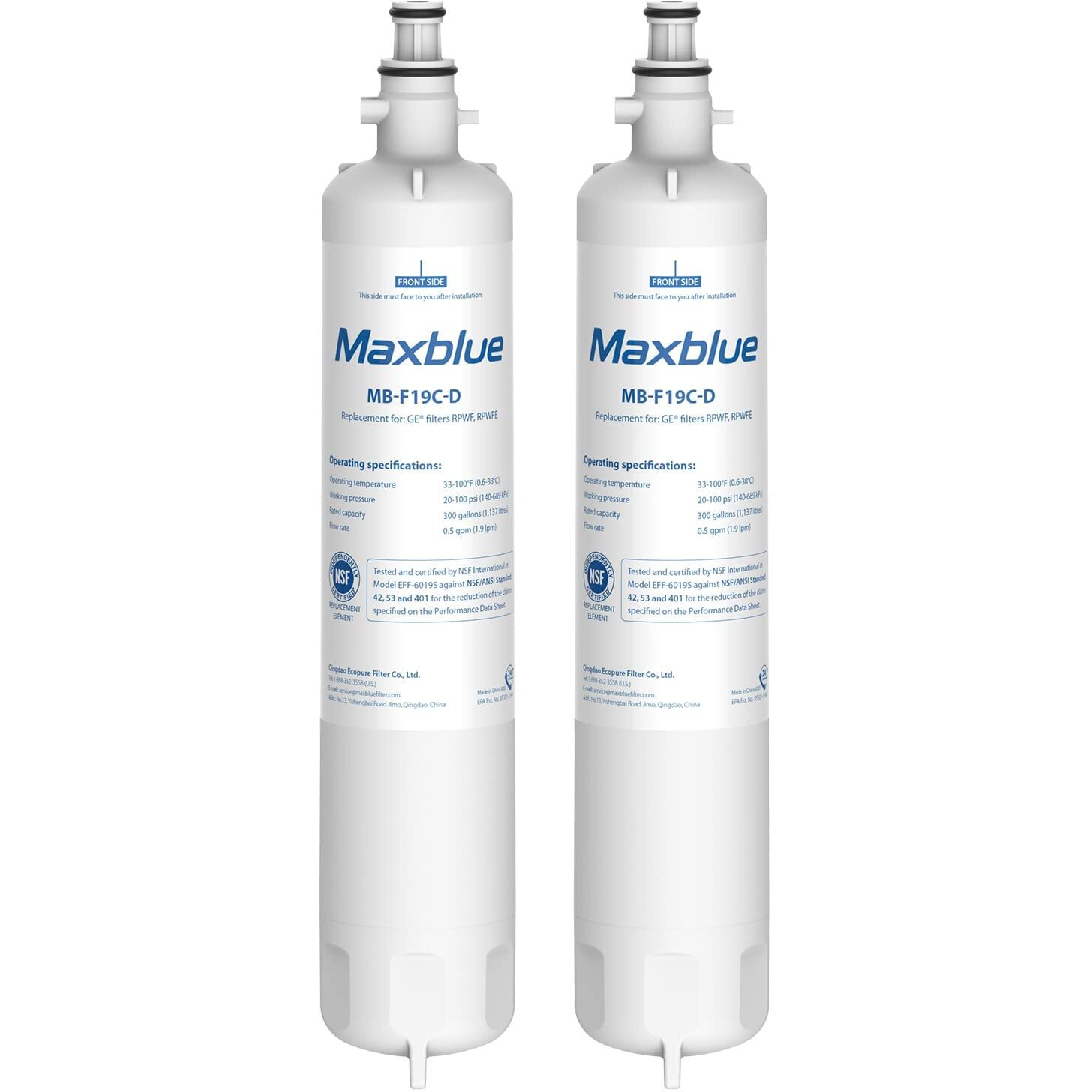 Maxblue Rpwfe (With Chip) Nsf 401 Certified Refrigerator Water Filter, Replacement For Ge