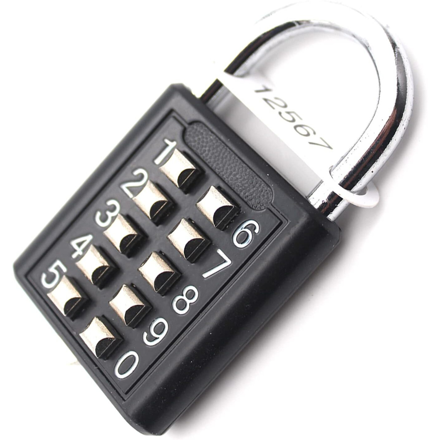 Padlock - Digits Combination Lock,Button Combination Security Padlock Digital Lock, For Gym Or Sports Locker, Case, Toolbox, Fence, Hasp Cabinet (Black)