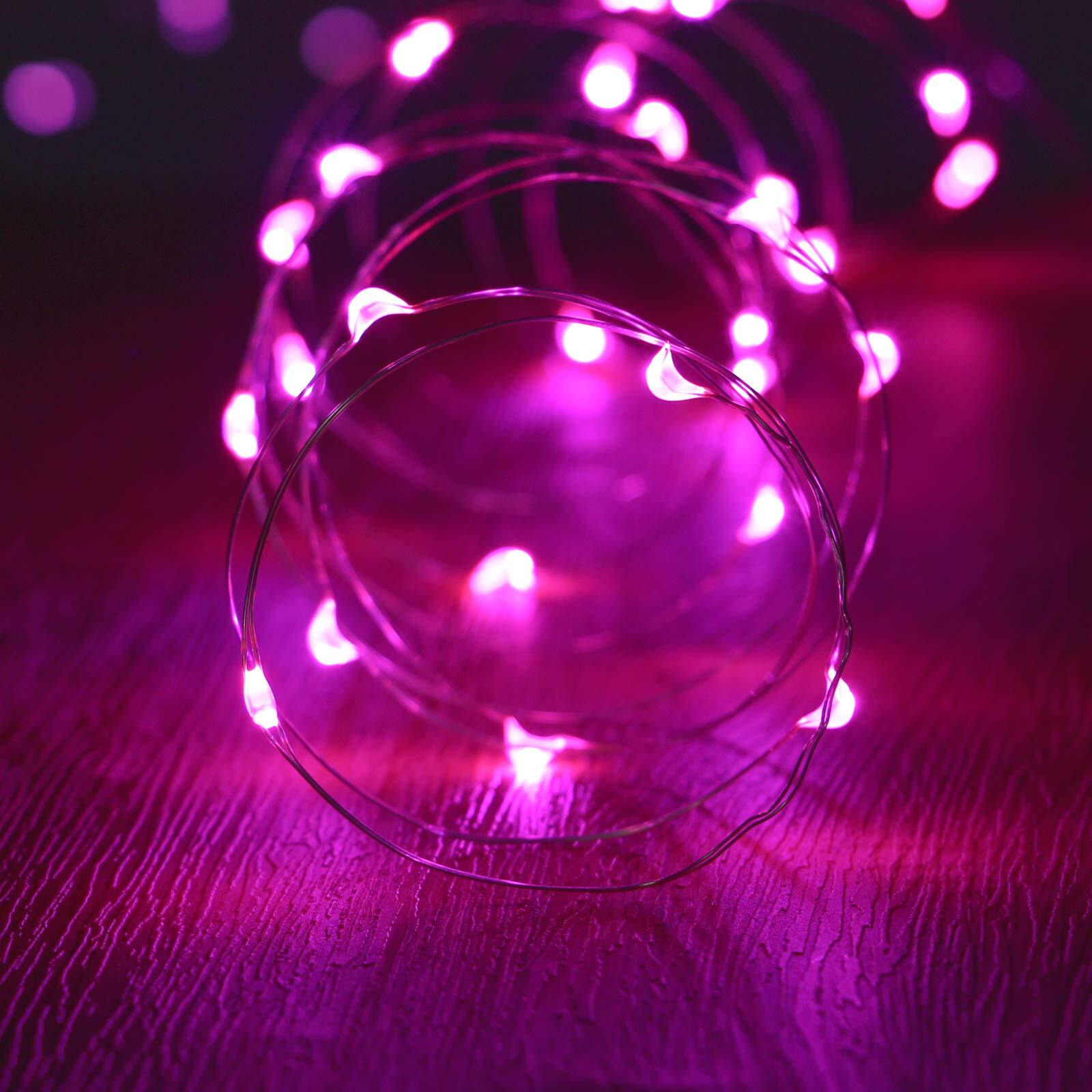 Xinkaite String Lights, Waterproof Led String Lights, Fairy String Lights Starry String Lights For Indoor& Outdoor Diy Decoration Home Parties Christmas Holiday (10Ft/3Meters, Pink)