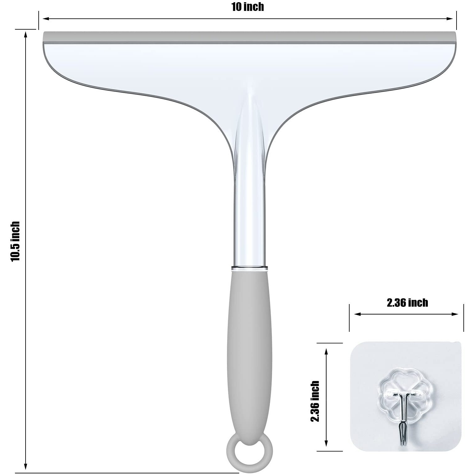 Shower Squeegee For Shower Glass Door Bathroom Tile And Mirror, Streak-Free Rubber Squeegee Wiper Cleaning Tools