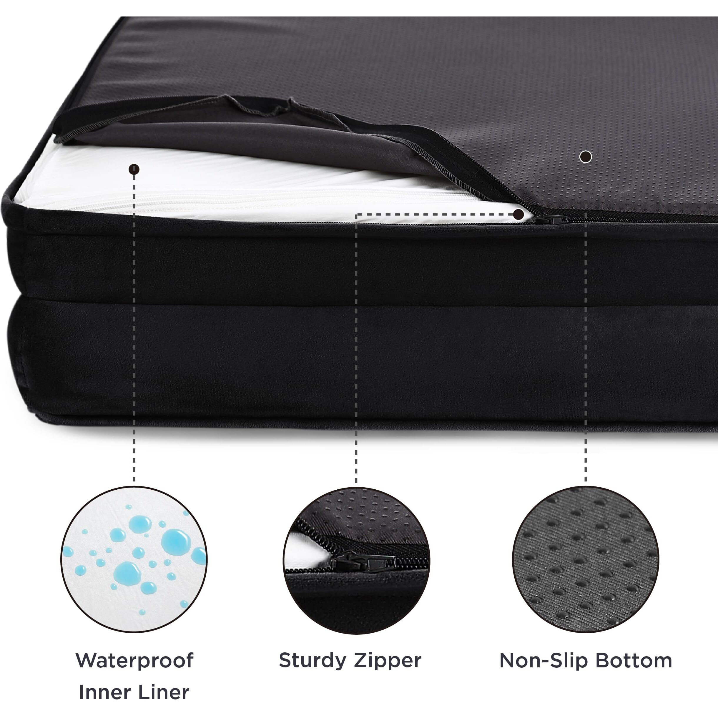 Bedsure Orthopedic Dog Bed For Extra Large Dogs - Xl Washable Dog Sofa Beds Large, Supportive Foam Pet Couch Bed With Removable Washable Cover, Waterproof Lining And Nonskid Bottom, Black