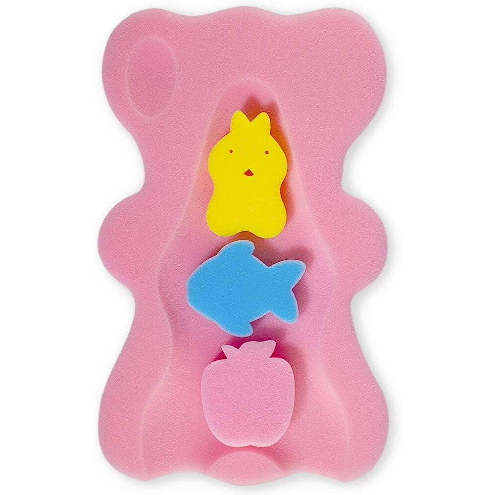Hallo Soft Infant Bath Sponge Skid Proof Baby Bath Mat Newborn Odor Free (Pink)