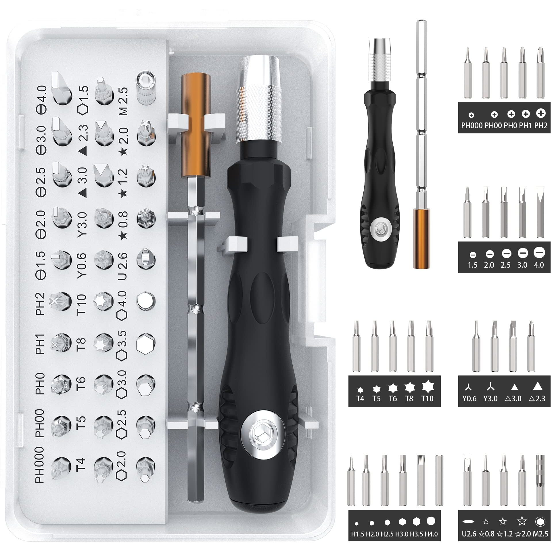 32 In 1 Small Screwdriver Set, Mini Magnetic Screwdriver Set - Contains 30 Bits Precision Repair Tool Kit, Torx Screwdriver Tool Sets For Eyeglass, Watch, Phones, Laptop, Computers, Toys