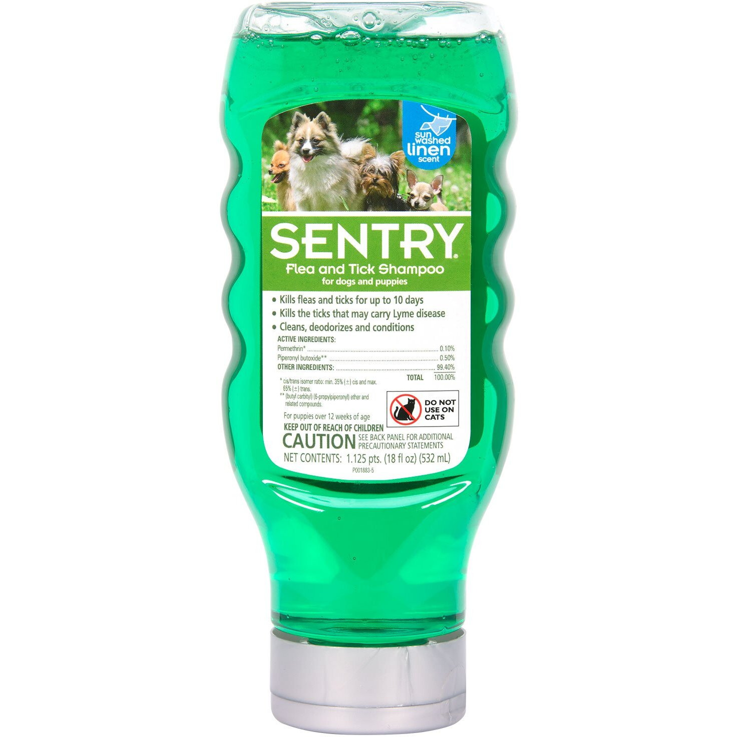 Sentry Pro Flea And Tick Shampoo For Dogs, Rid Your Dog Of Fleas, Ticks And Other Pests, Sunwashed Linen, 18 Oz