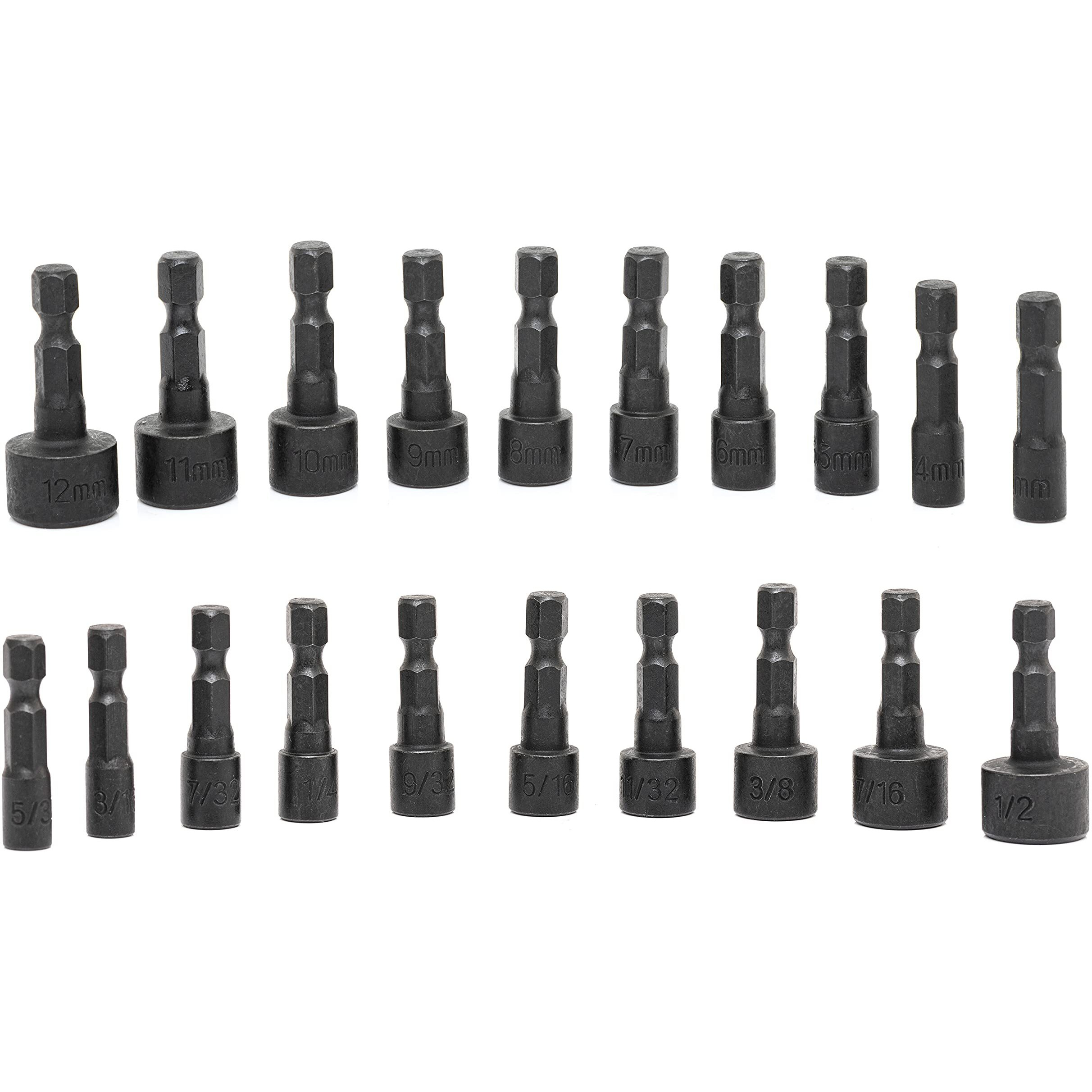 Neiko 10068A Nut Driver Set, For Impact Drill And Driver, 20 Piece, 1/4