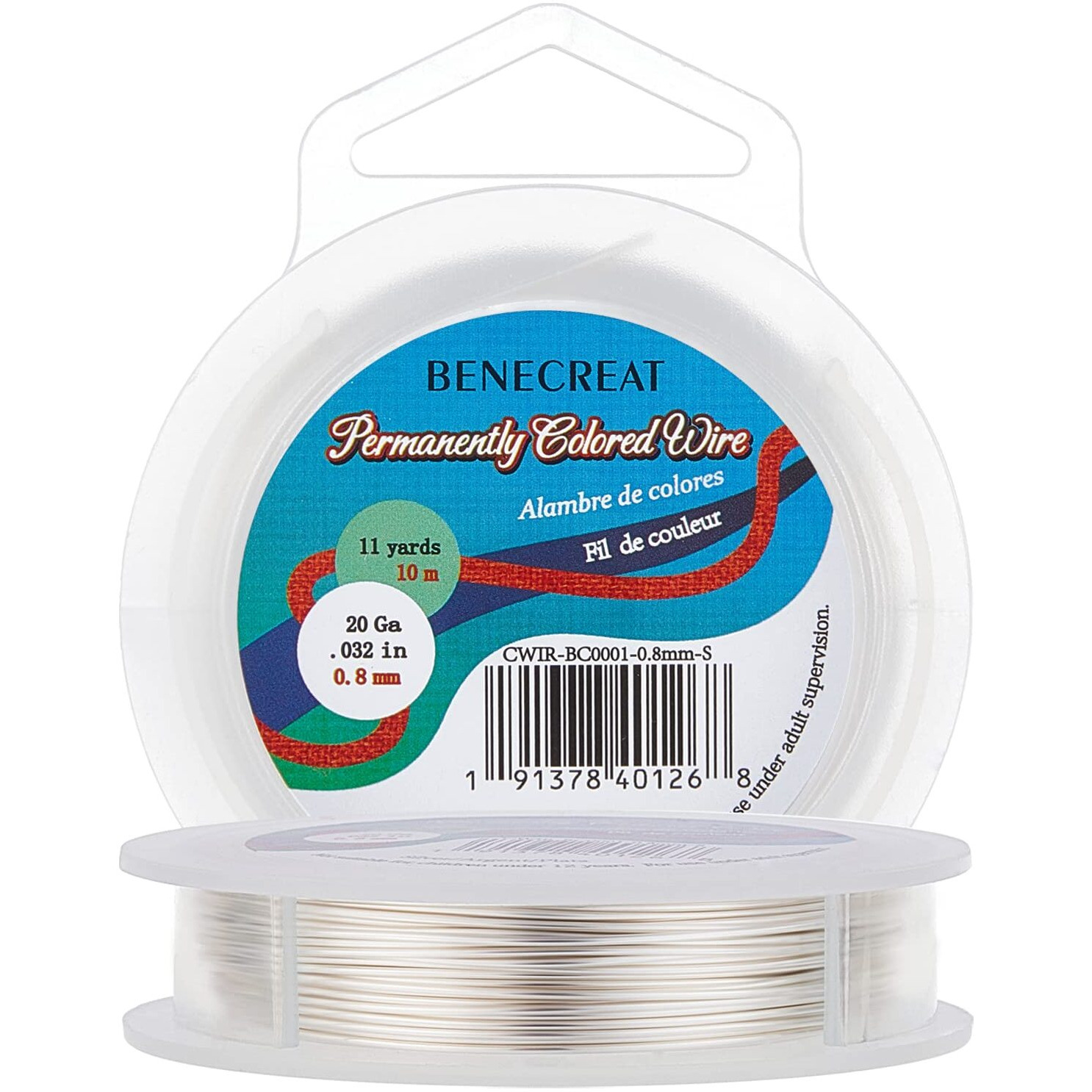 Benecreat 20 Gauge Wire Jewelry Silver Copper Wire Tarnish Resistant Beading Wire For Craft Jewelry Making, Wreaths, Weaving, Pendant Wrapping, 33 Feet