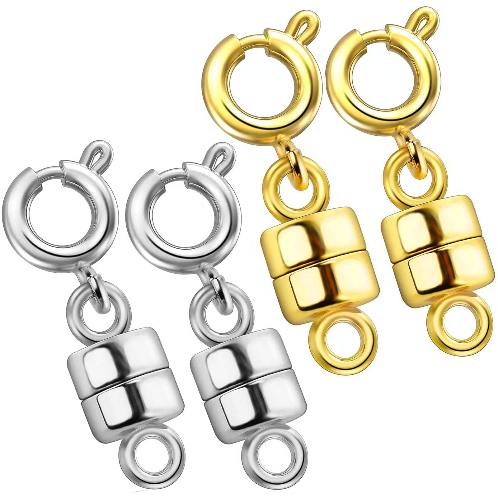 Dailyacc Magnetic Necklace Clasps And Closures - Safety 14 K Gold And Silver Jewelry Converters For Bracelets Chain Extender