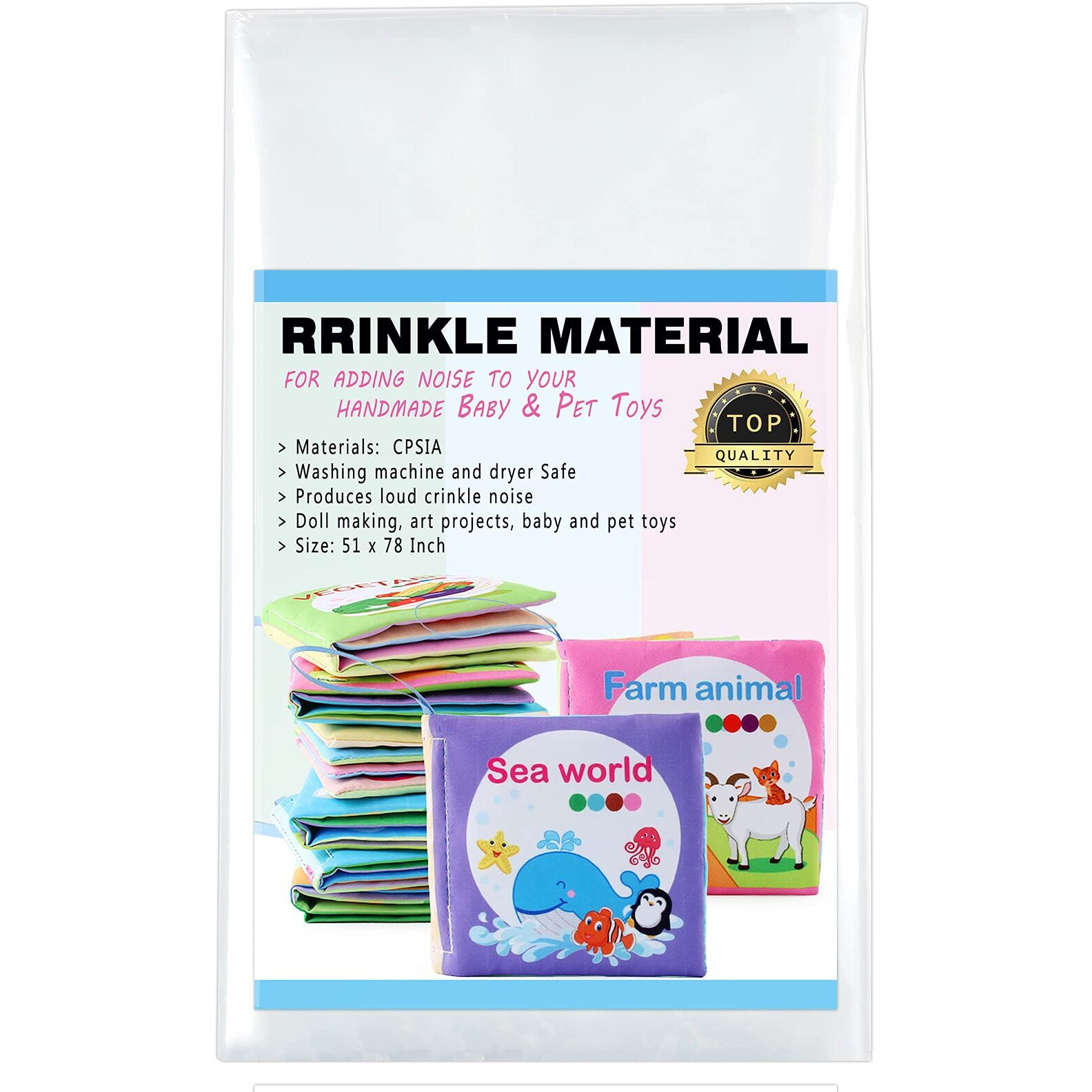 Zonon Noise Making Crinkle Paper Crinkle Material Noise Maker Plastic Film For Dog Cat Pet Supplies(51 X 78 Inch)