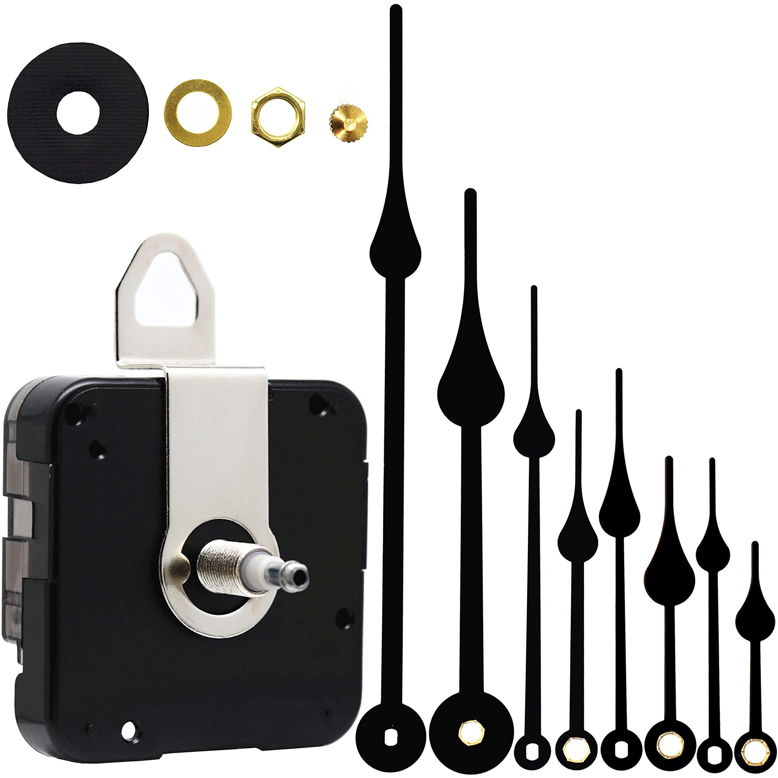 Quartz Diy Wall Clock Movement Mechanisms Battery Powered Diy Repair Parts Replacement With 4 Sets Hands,3/10 Inch Maximum Dial Thickness,29/32 Inch Total Shaft Length.