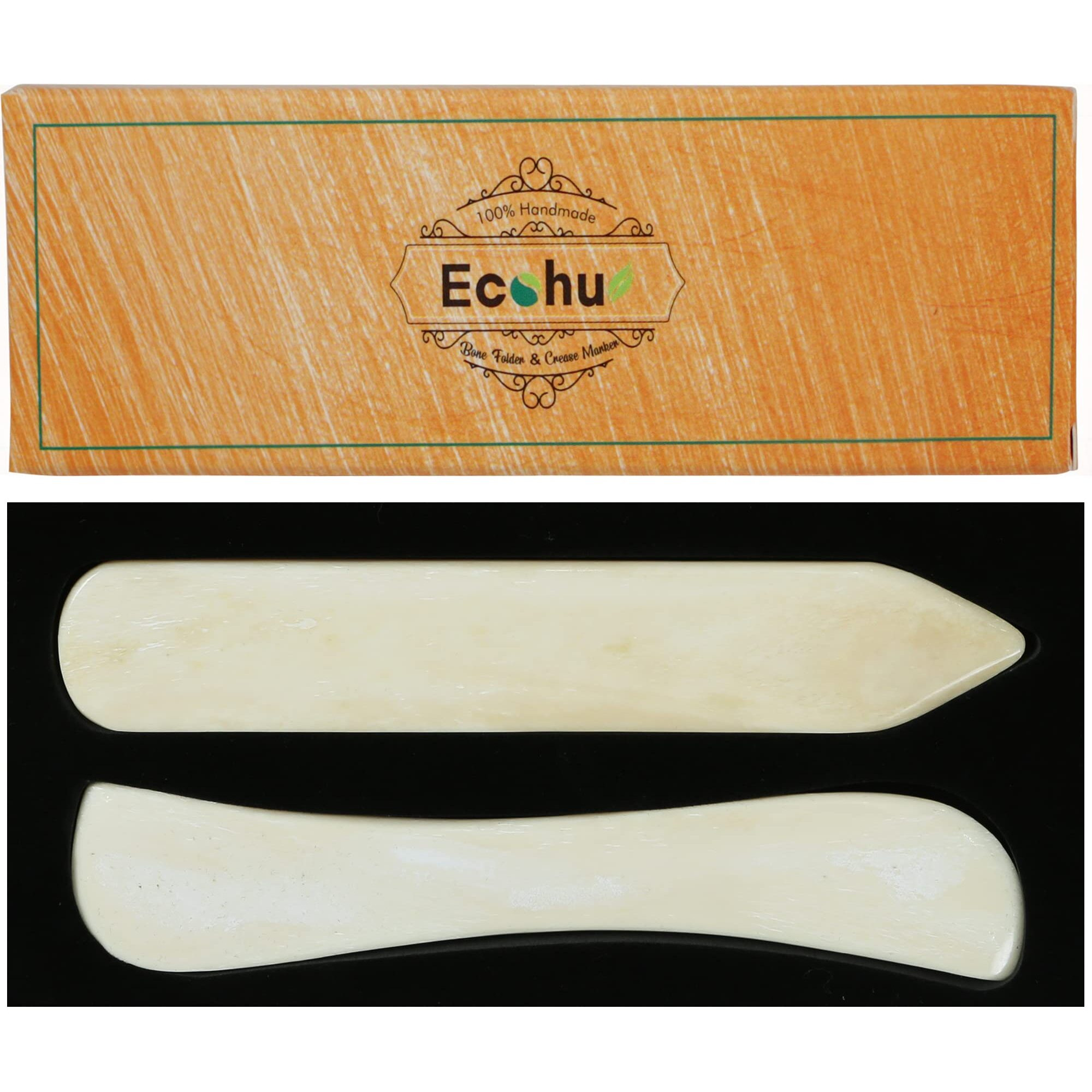 Ecohu Bone Folder & Creaser Tool - 2Pcs - Scoring, Folding For Origami, Paper Crafts, Bookbinding, Leather Crafts And Card Making & Folding Paper