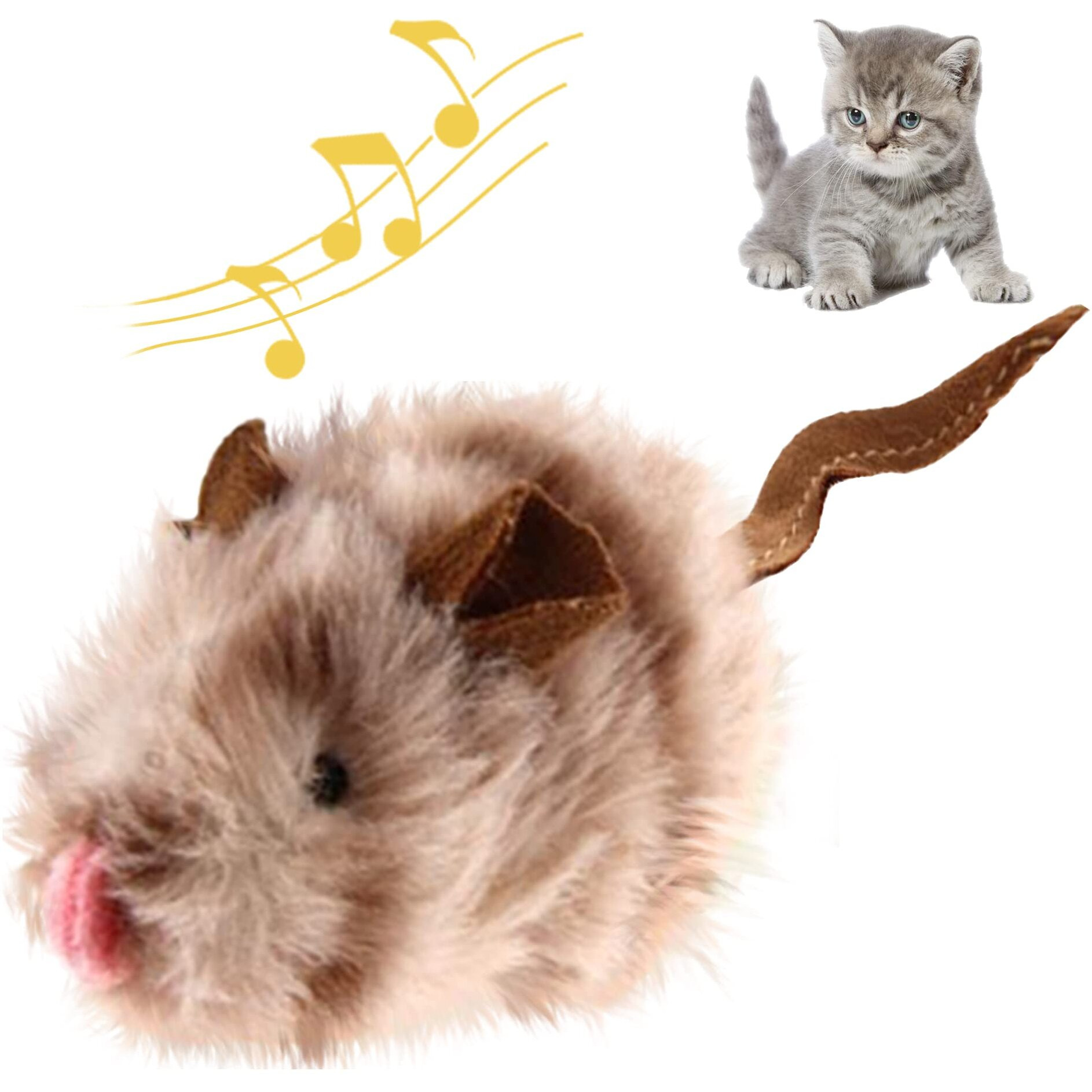 Gigwi Chirpy Cat Squeak Toy - Interactive Mouse Cat Toy With Melody Chaser For Kitten Play And Boredom Relief