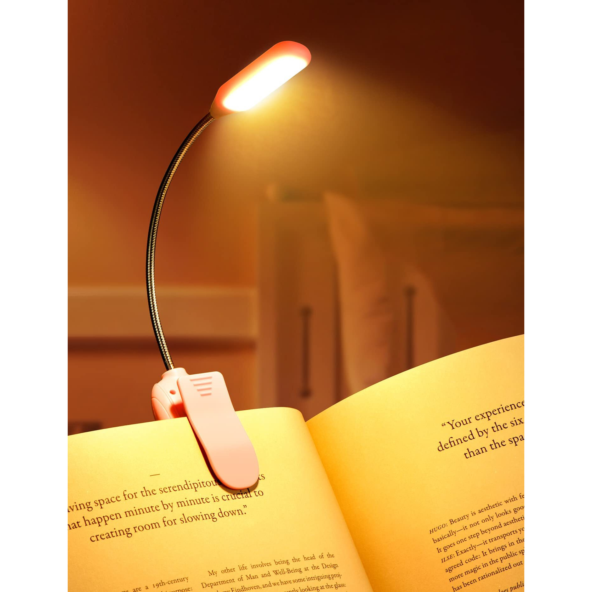 Monotremp Book Lights For Reading At Night In Bed, 80 Hours Runtime Led Book Light Rechargeable, 3 Brightness Levels  3 Color Temperatures, 1.3 Oz Lightweight Reading Lights For Books In Bed