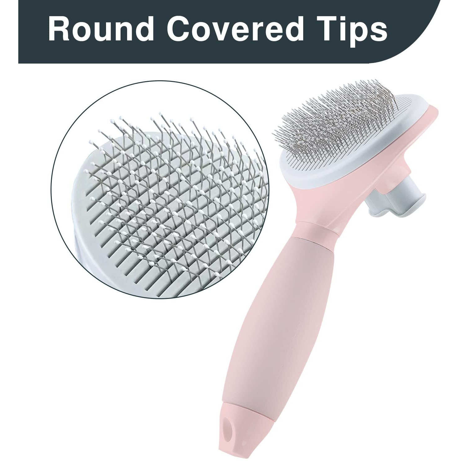 Cat Hair Brush, Soft Silicone Self Cleaning Brush For Short And Long Haired Cats, Pink Pet Grooming Comb, Cat Shedding Brushes