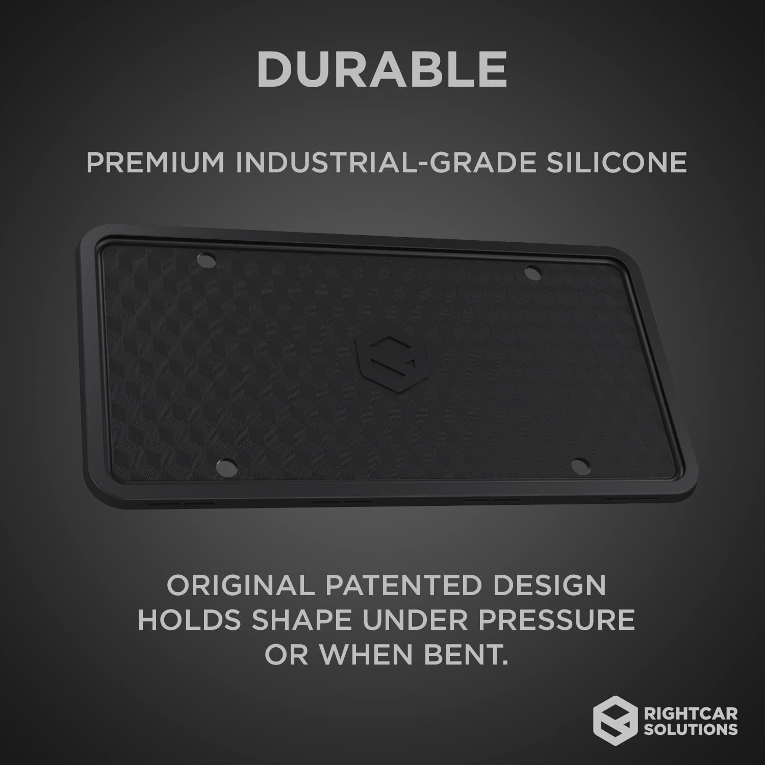 Rightcar Solutions Silicone License Plate Frames | The Original Premium Grade Silicone Car Plate Frame | Rust Proof, Rattle Proof, Weather Proof License Plate Holder (Black)