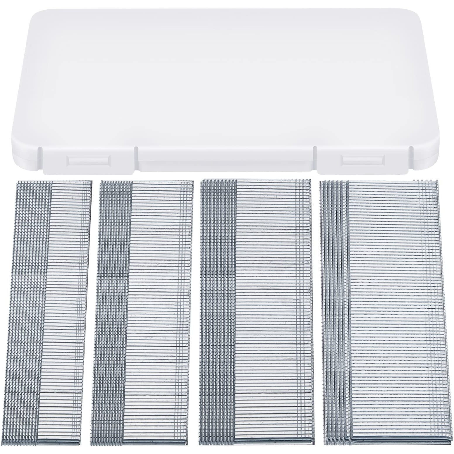 2000 Pieces 18Ga Brad Nails Galvanized Finish Nail Galvanized Brad Nails 5/8 Inch-500, 3/4 Inch-500, 1 Inch-500, 1-1/4 Inch-500 With Storage Box For Repairing Molding Cabinetry Building Assembly