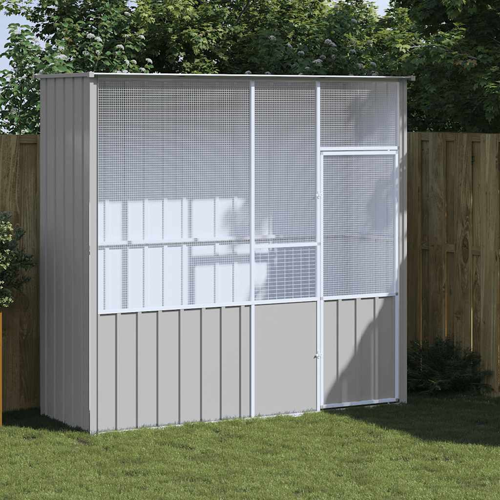 Vidaxl Bird Cage Gray 84.6"&quotX30.7"&quotX78.7"" Galvanized Steel