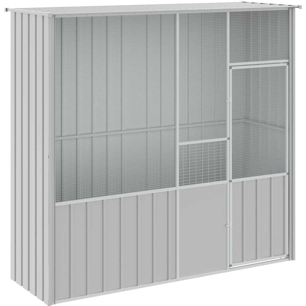Vidaxl Bird Cage Gray 84.6"&quotX30.7"&quotX78.7"" Galvanized Steel