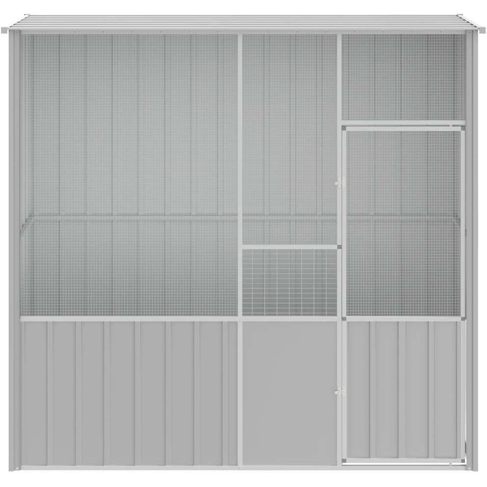 Vidaxl Bird Cage Gray 84.6"&quotX30.7"&quotX78.7"" Galvanized Steel