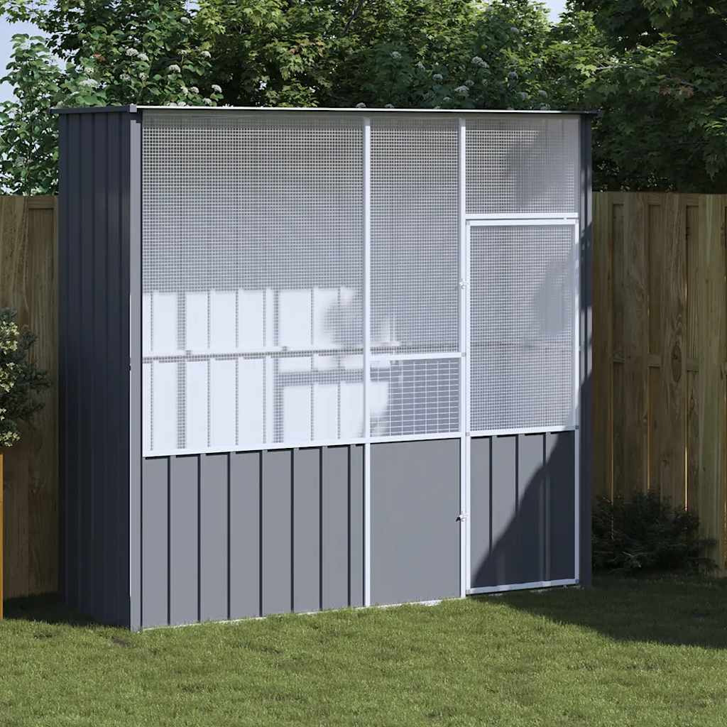 Vidaxl Bird Cage Anthracite 84.6"&quotX30.7"&quotX78.7"" Galvanized Steel