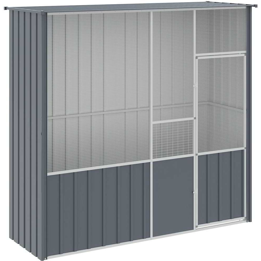 Vidaxl Bird Cage Anthracite 84.6"&quotX30.7"&quotX78.7"" Galvanized Steel