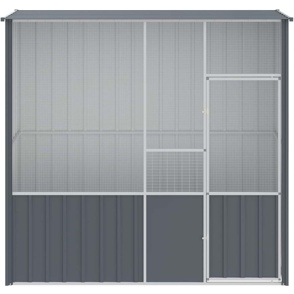 Vidaxl Bird Cage Anthracite 84.6"&quotX30.7"&quotX78.7"" Galvanized Steel