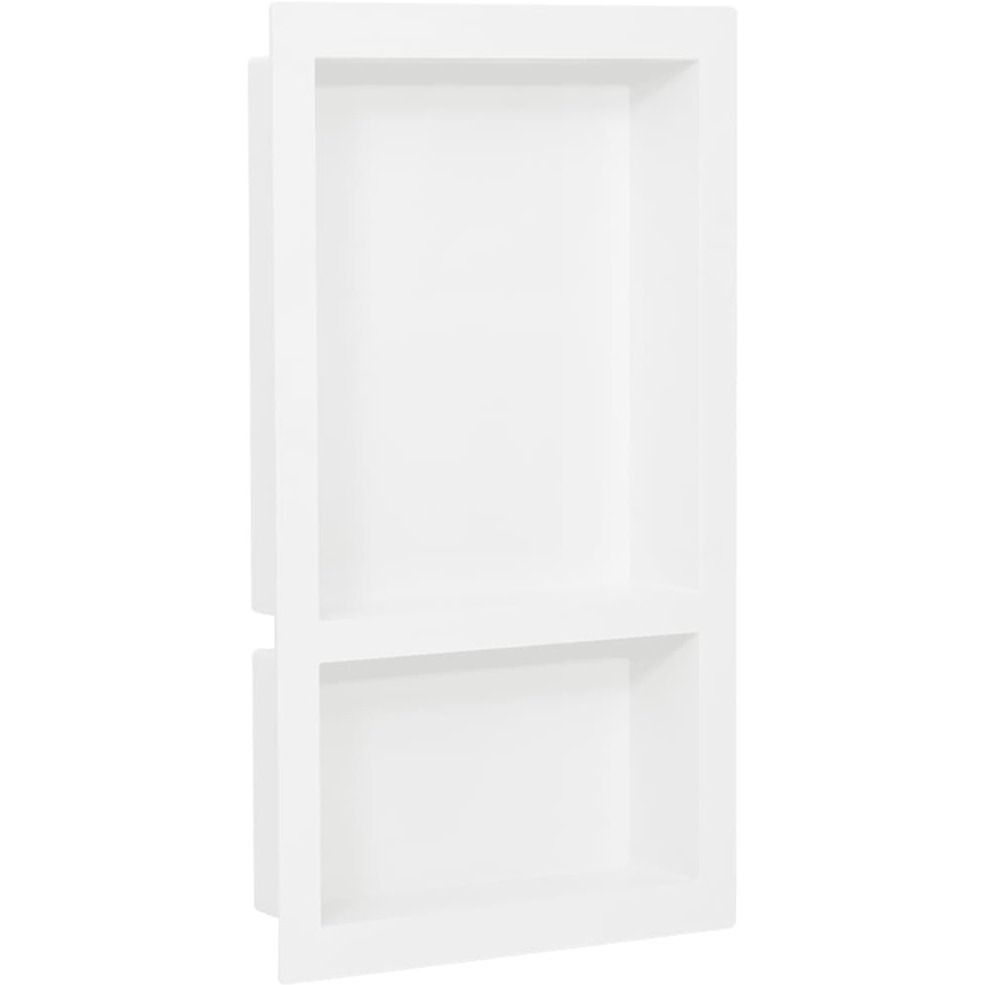 Vidaxl Shower Niche With 2 Compartments High Gloss White 16.1"&quotX27.2"&quotX3.5""